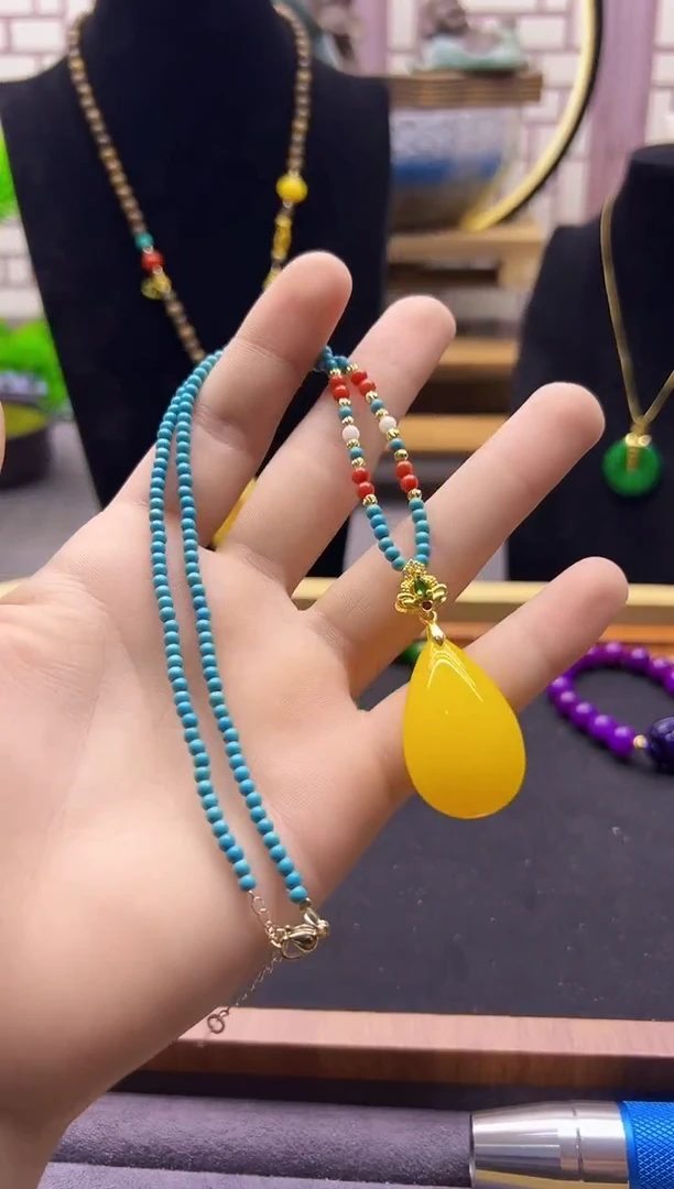 【闪购商品】蜜蜡颈饰14K金镶嵌X300