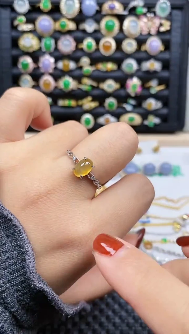 银S925镶嵌戒指翡翠285