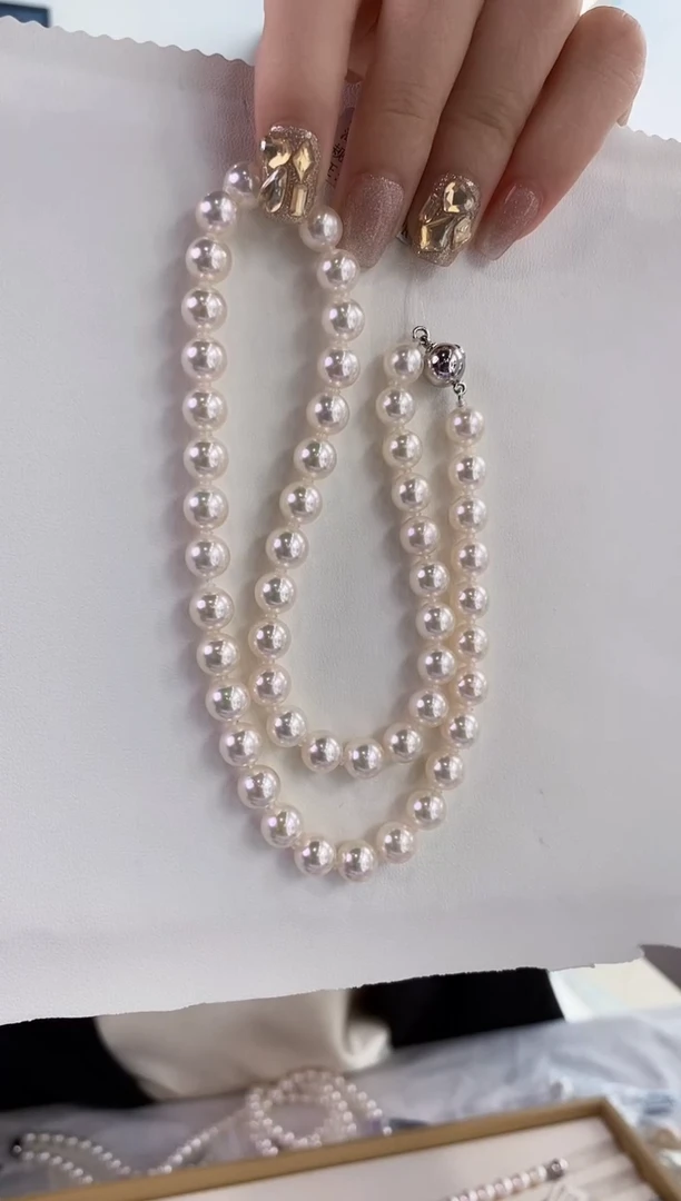 项链未镶嵌海水珍珠7.5-8Akoya海水珍珠项链