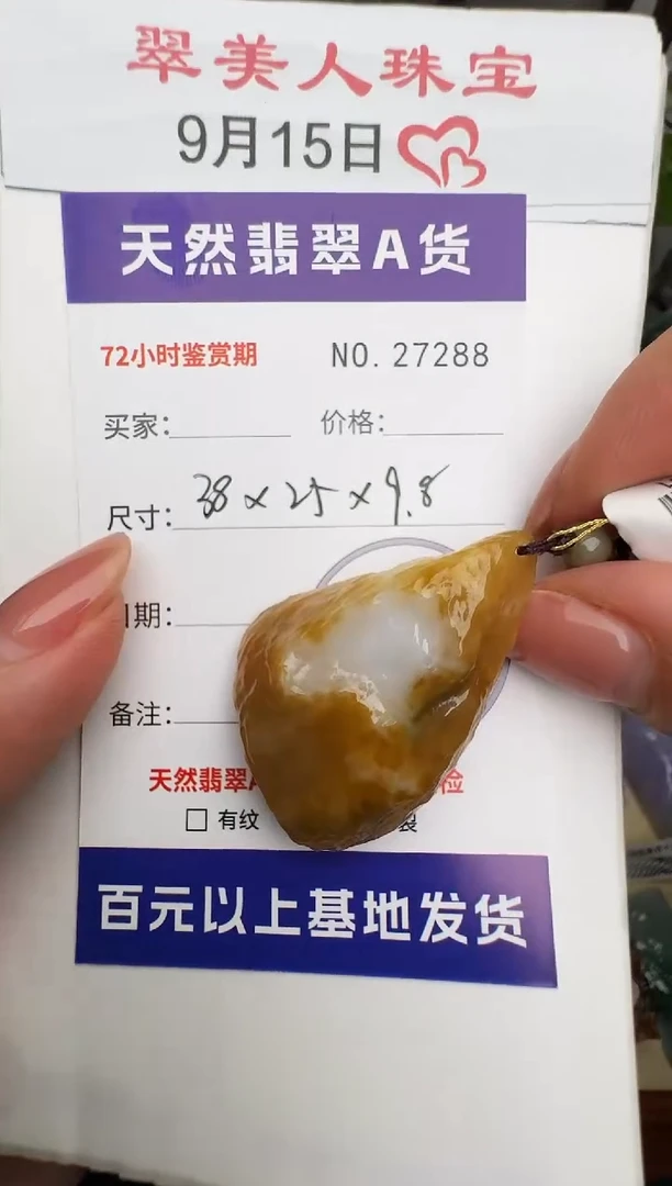 颈饰未镶嵌翡翠原石27288