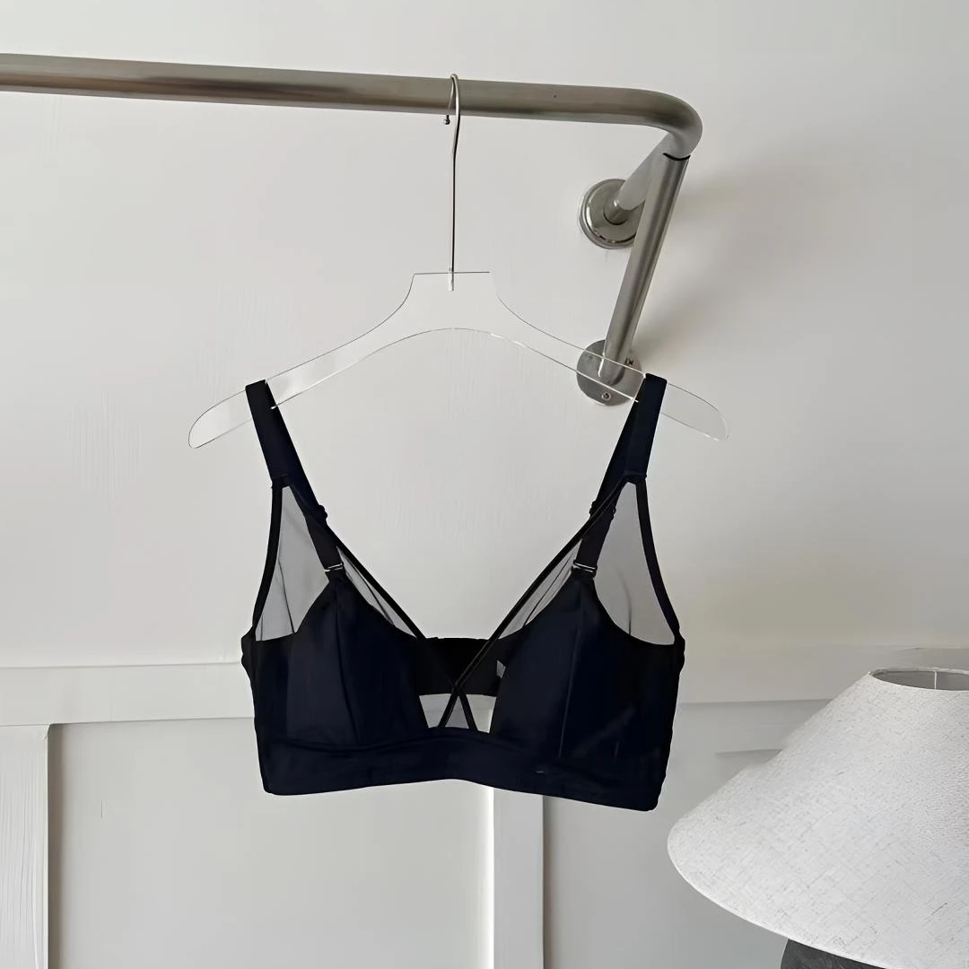 【3号链接拍】法式内衣大胸显小胸无钢圈超薄款透气网纱兔耳朵文胸