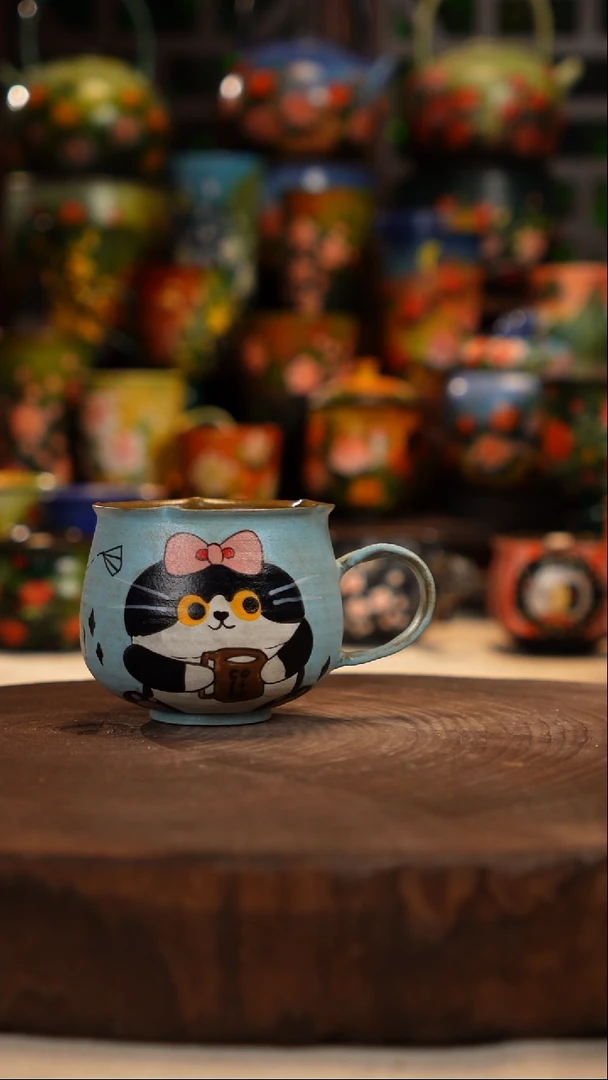 油画  釉下彩   脏脏杯