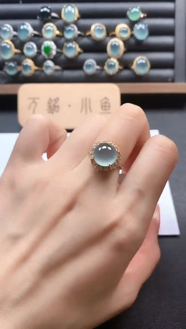 银S925镶嵌戒指翡翠51511