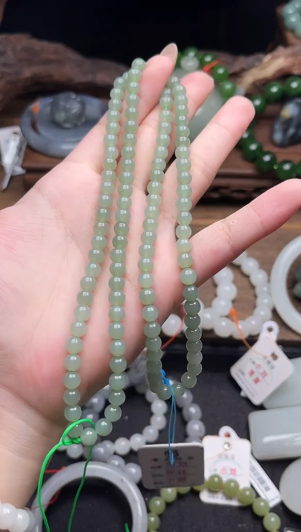 项链未镶嵌和田玉108 卡6 吐拉牧场 珠链9013685
