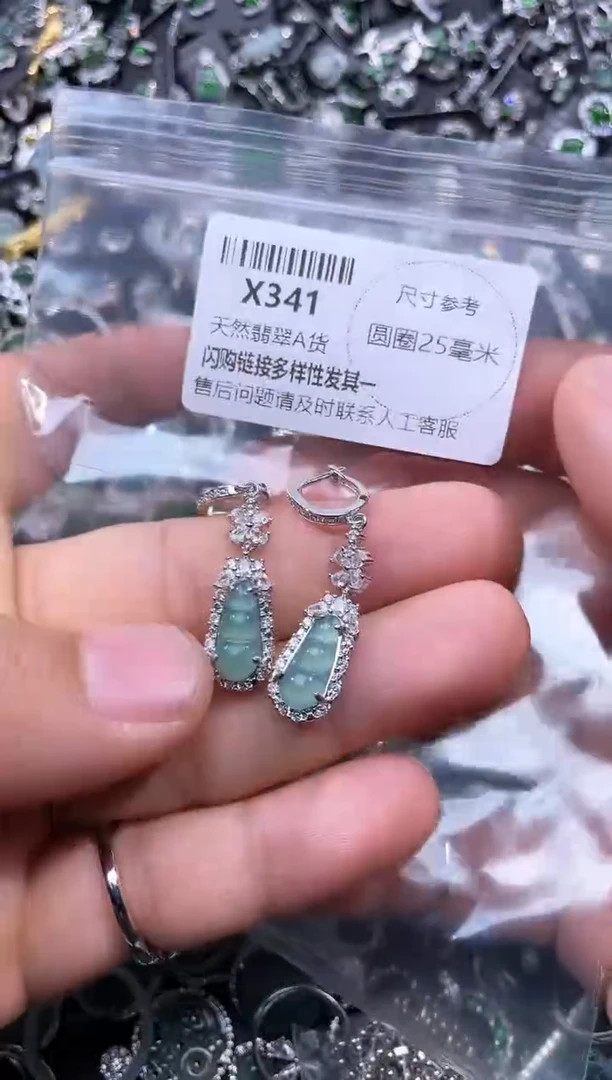 【闪购商品】翡翠颈饰未镶嵌X341耳扣