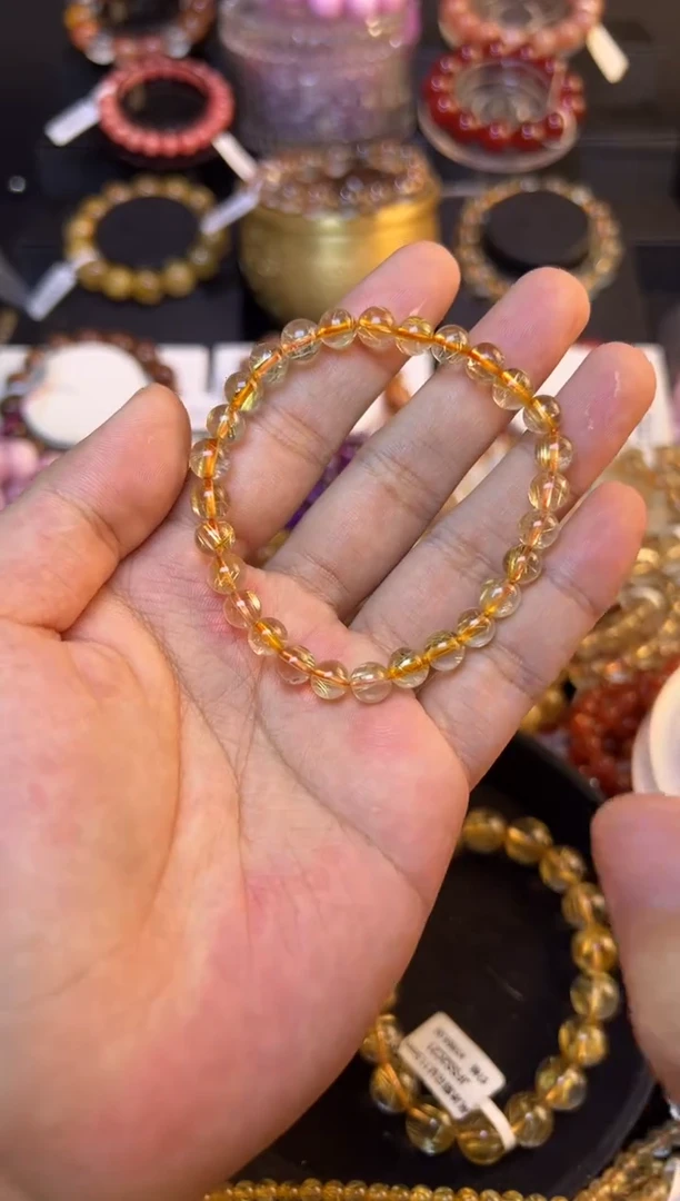 未镶嵌手串水晶金发晶6.8mm+