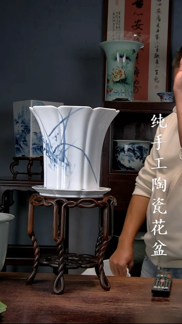 景德镇手工陶瓷花盆