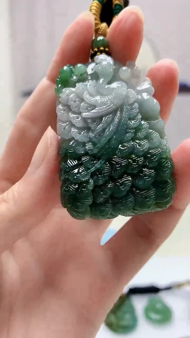 定制翡翠未镶嵌4898zm-毛货挂件凤凰145