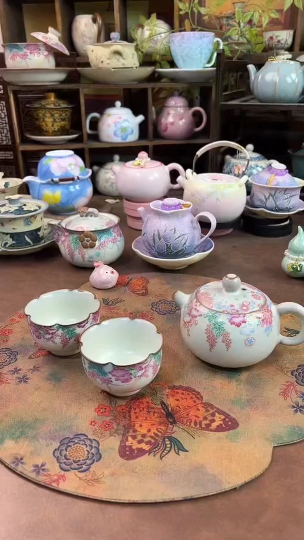 汝窑 猪油冻 1壶2杯