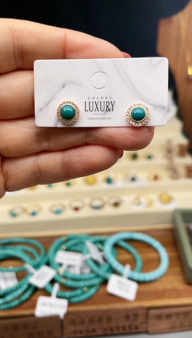 【闪购商品】绿松石耳饰合金耳钉