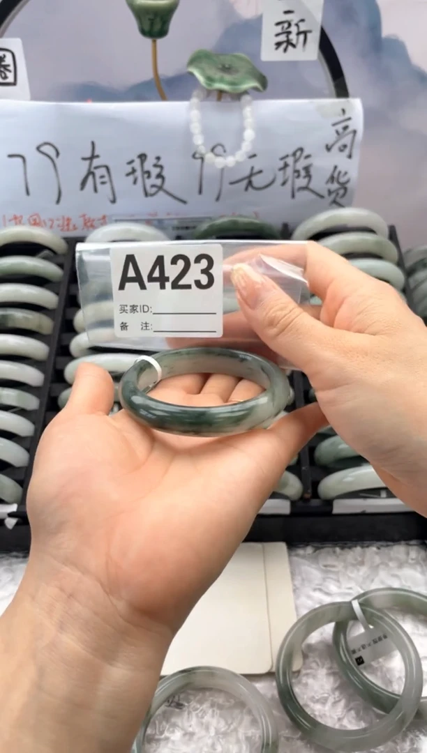 石英质玉（天山翠）手镯未镶嵌A423