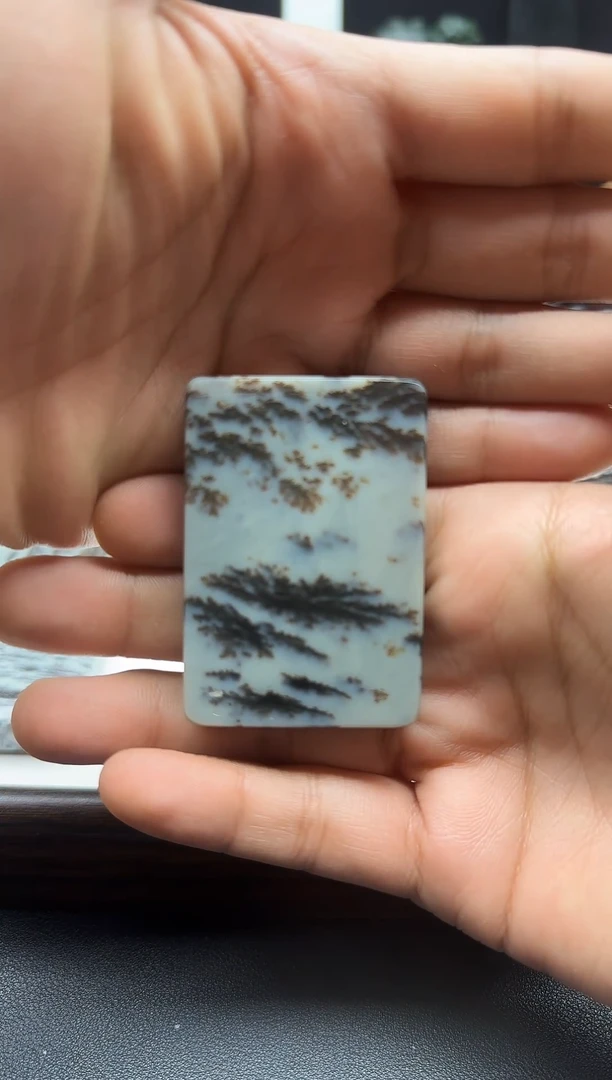 颈饰未镶嵌和田玉若羌水草意境平安卡46无事牌