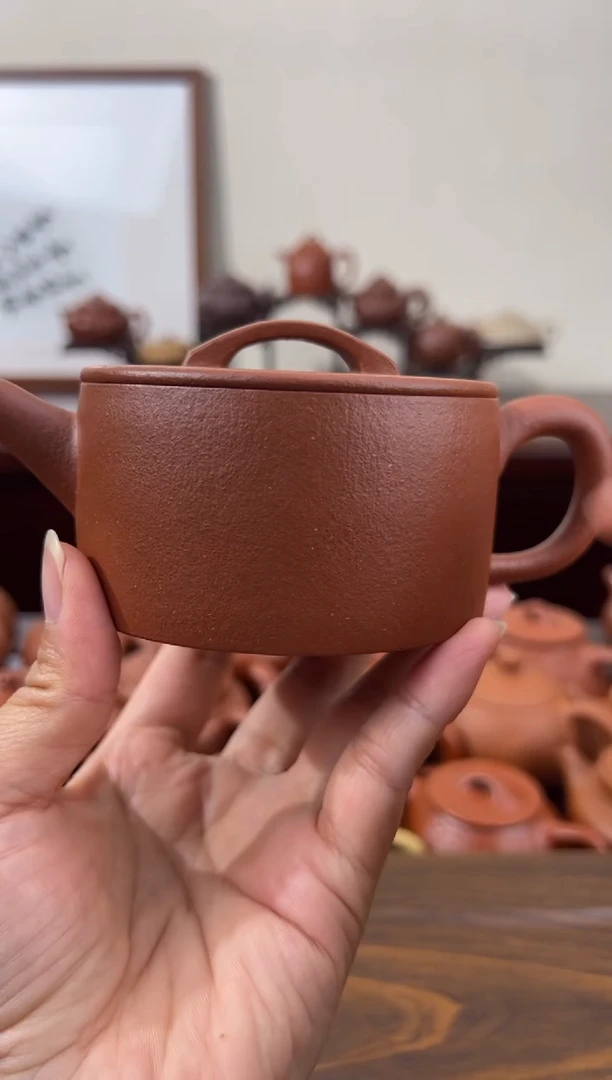 茶壶紫砂红降坡一片瓦壶200CC