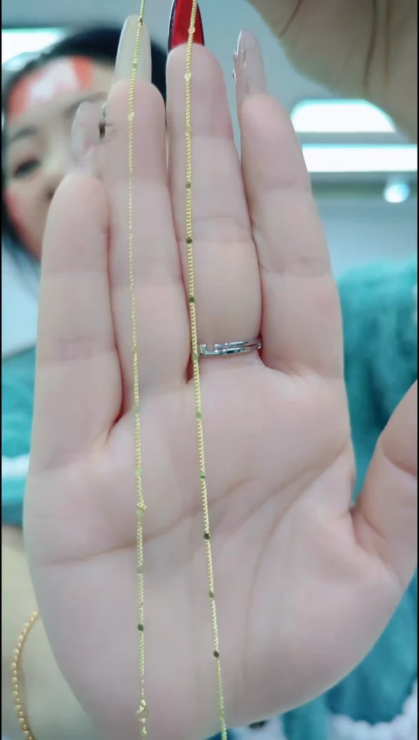 【闪购商品】玛瑙/玉髓颈饰合金2902金色边边链