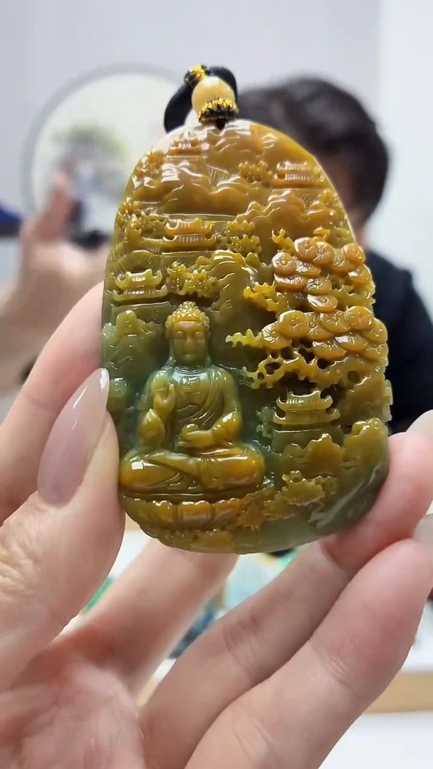 未镶嵌定制翡翠5060MM-毛货挂件145