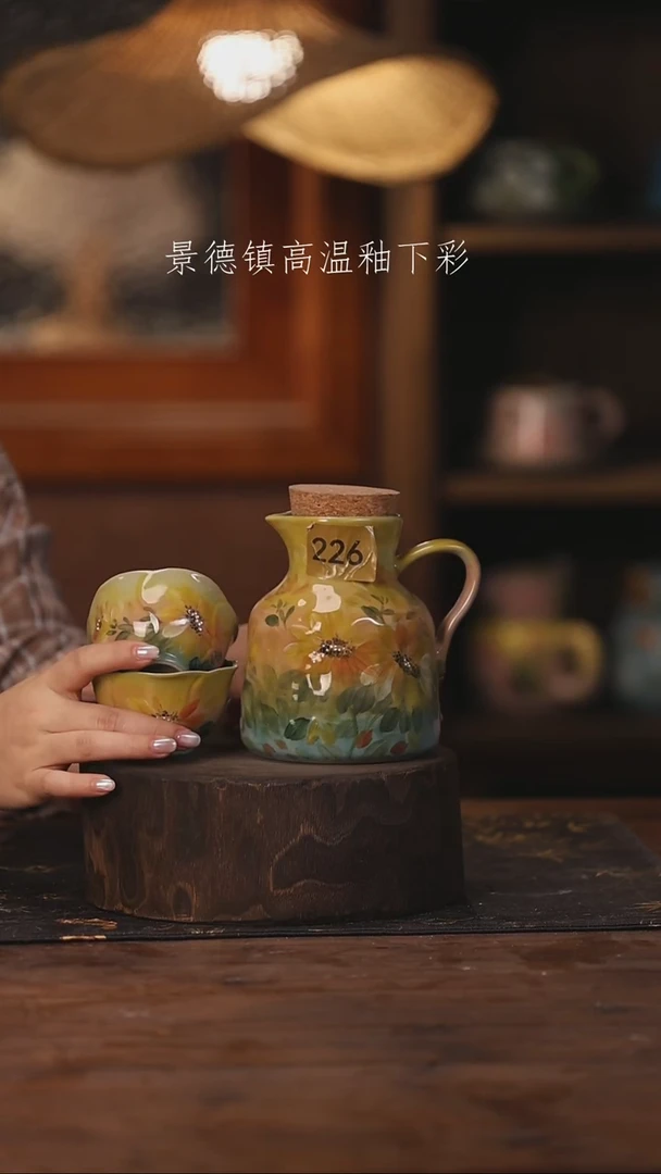 陶瓷景德镇高温釉下手绘陶瓷226