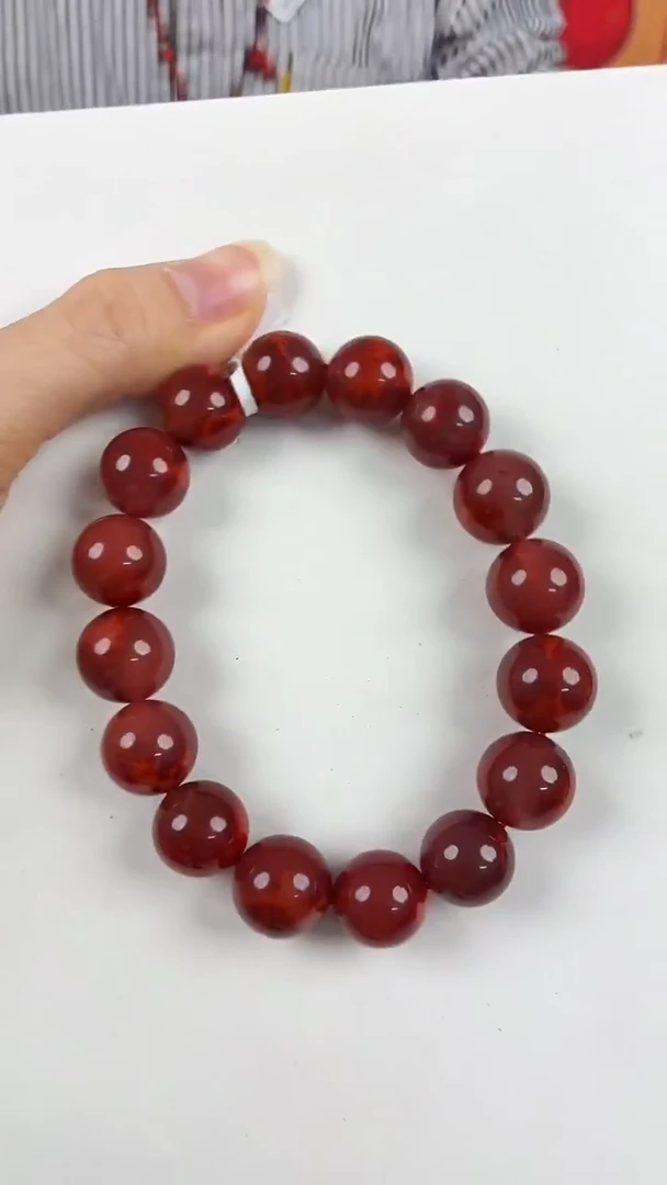 未镶嵌瓦西牛血手串14mm南红玛瑙（多样式发其一）