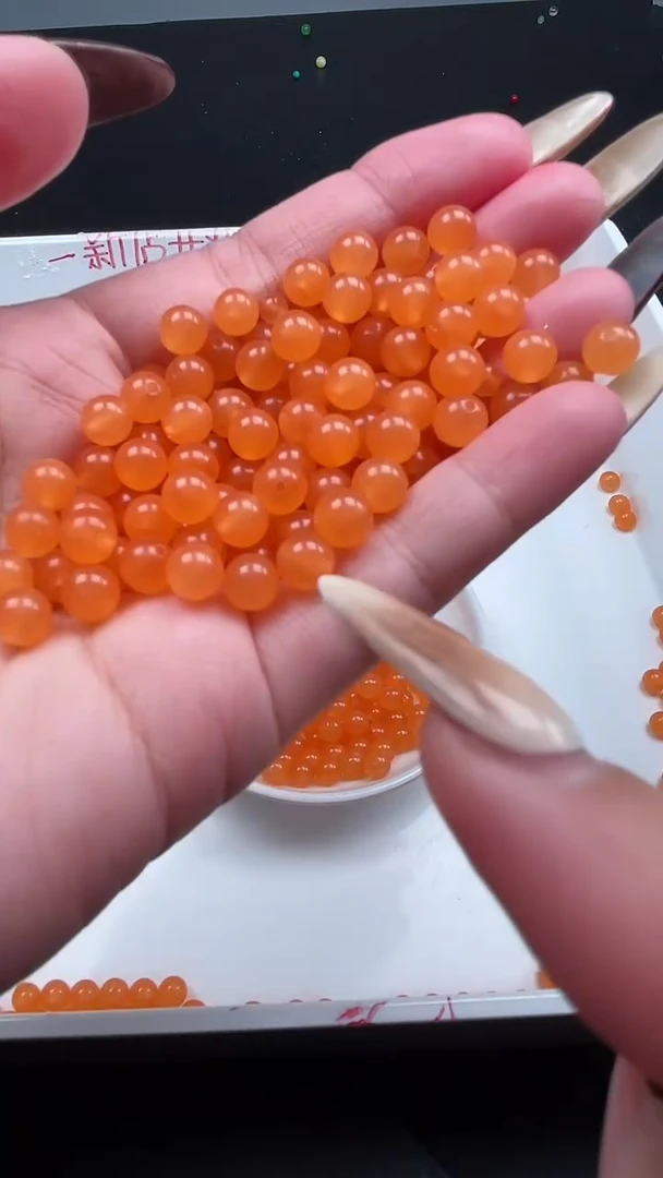 未镶嵌南红玛瑙珠宝半成品冰柿子红N29卡6mm散珠30颗