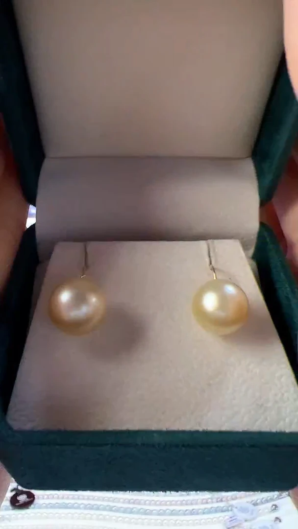 【闪购商品】海水珍珠耳饰未镶嵌高跟鞋金珠耳钩