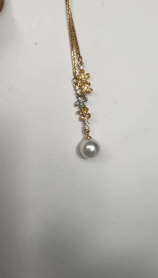 颈饰银S925镶嵌海水珍珠套链