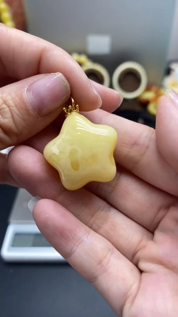 琥珀18K金镶嵌珠宝奇石2761