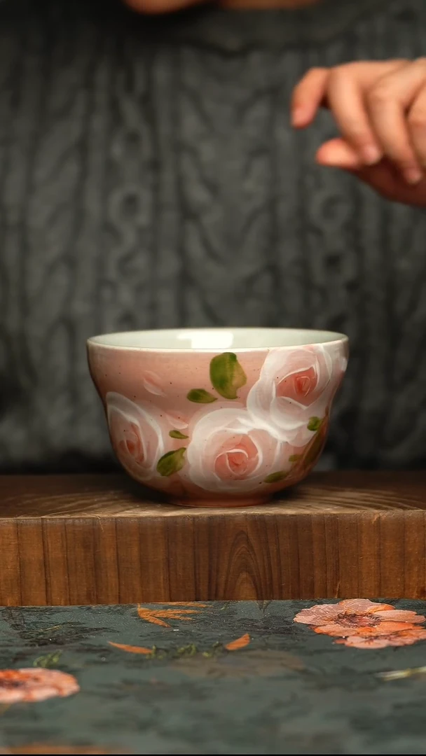 杯釉下彩手工手绘同款陶器
