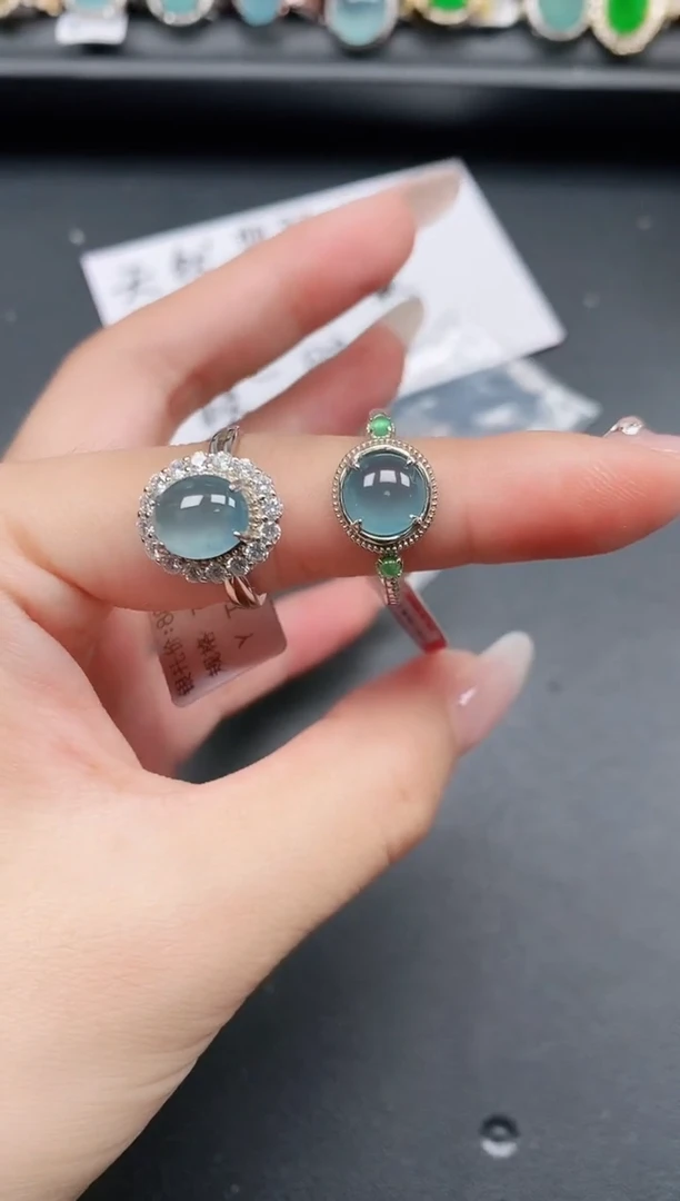 翡翠戒指银S925镶嵌11111