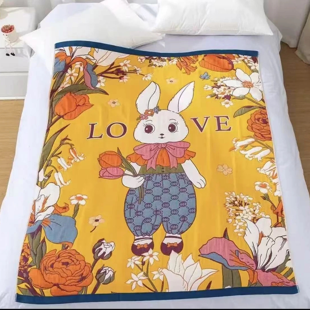 【时尚小兔】 1.2*1.5 多层纱布可铺可盖柔软舒适可机洗