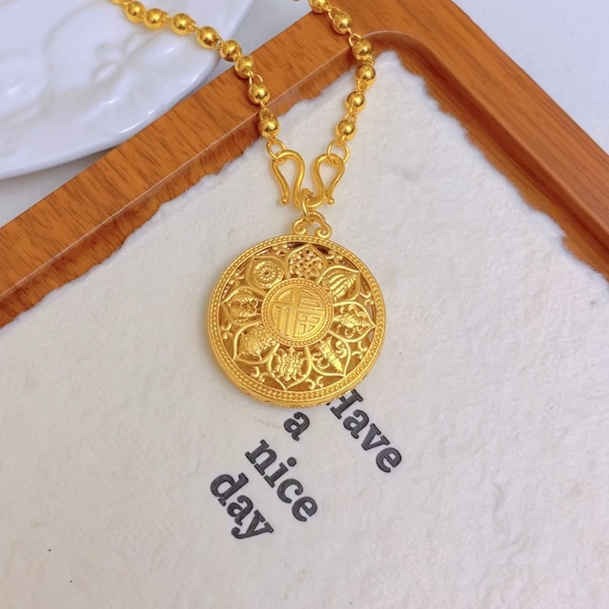 项链  2109-高定八宝罗盘项链古法双面复古时尚项坠