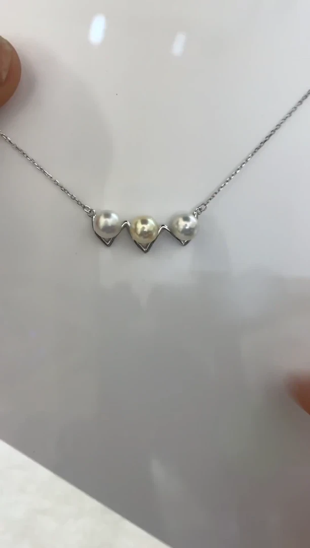 颈饰银S925镶嵌海水珍珠7-8