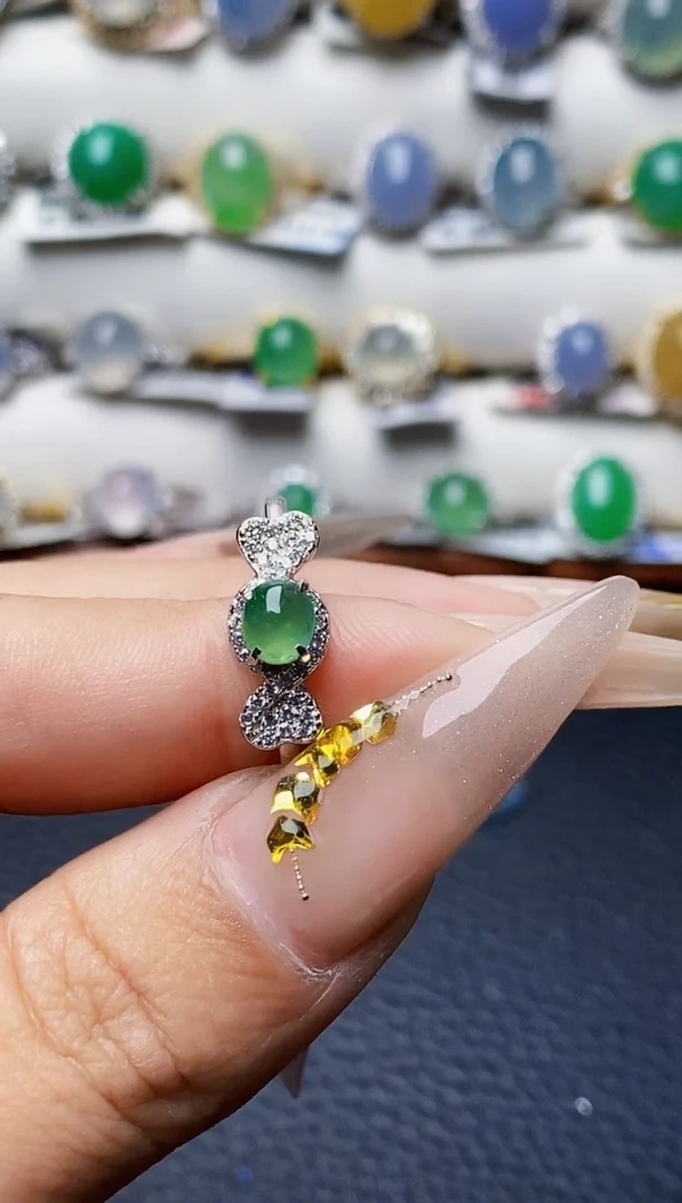 银S925镶嵌戒指翡翠1316