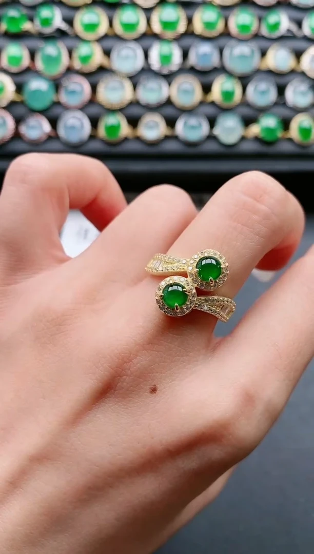 【闪购商品】翡翠戒指银S925镶嵌1111