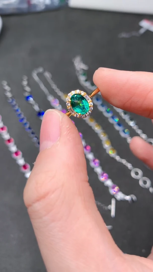 【闪购商品】祖母绿戒指银S925镶嵌..........