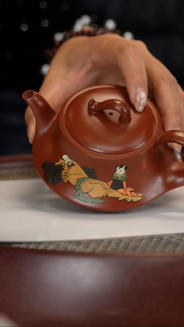 【闪购商品】紫砂茶壶【赵克南】朱泥曲壶  220CC