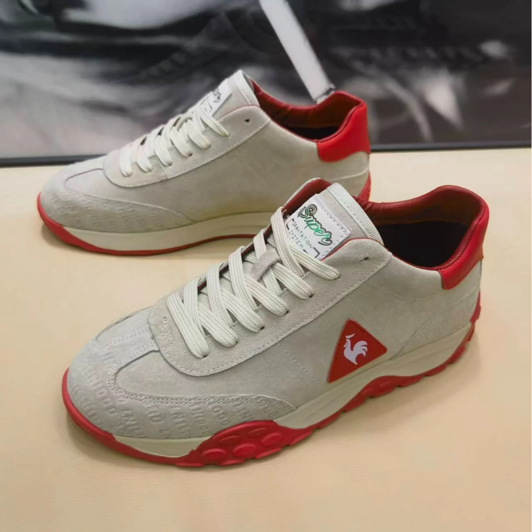【FRS750】男鞋白红百搭时尚休闲鞋舒适透气运动鞋时尚薄款拼色潮鞋