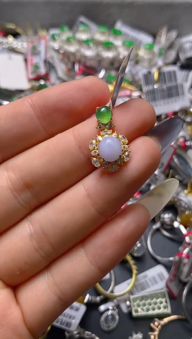 银S925镶嵌戒指翡翠百内无证书