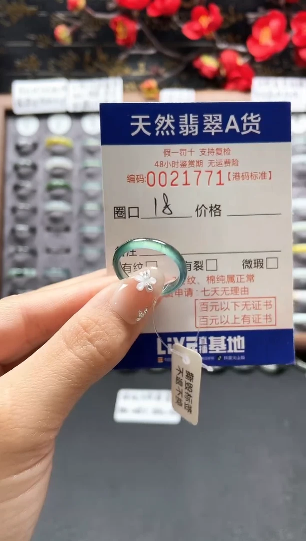 【闪购商品】翡翠戒指未镶嵌天然翡翠戒指1771
