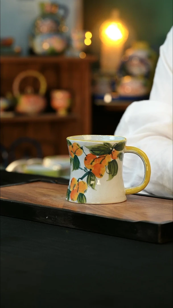 杯手绘心瓷陶瓷浮力