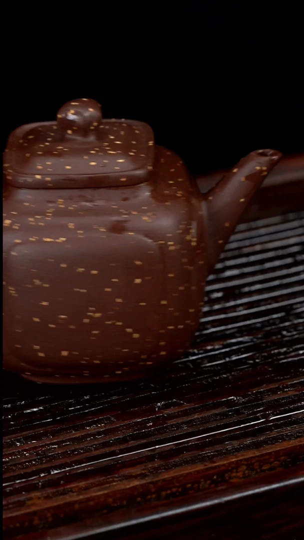 【闪购商品】紫砂茶壶130cc黄龙山原矿紫泥铺砂四方壶8