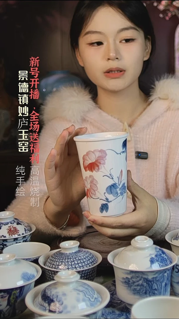 盘陶妙庐玉窑可乐杯微瑕
