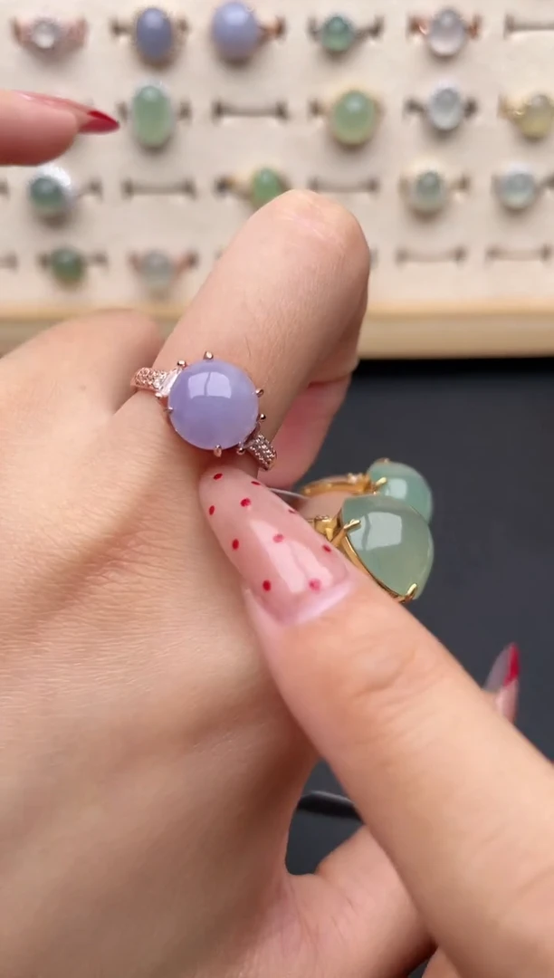 【闪购商品】翡翠戒指银S925镶嵌一物一证一礼盒