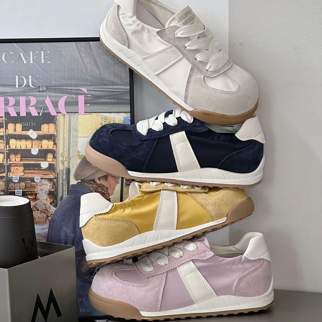 沐778-532夏季透气阿甘鞋女冰丝网面时尚休闲鞋内增高百搭德训鞋