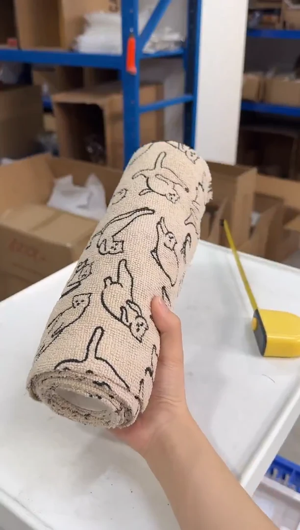 瓷片黑色瑜伽猫周抛手撕抹布