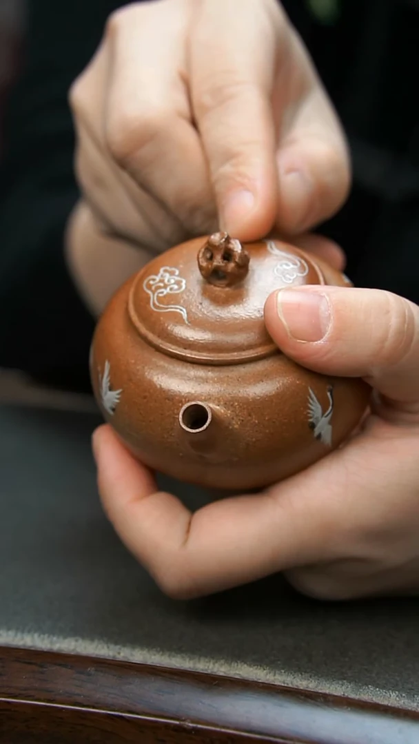 【闪购商品】紫砂茶壶柴烧仙鹤小壶120cc