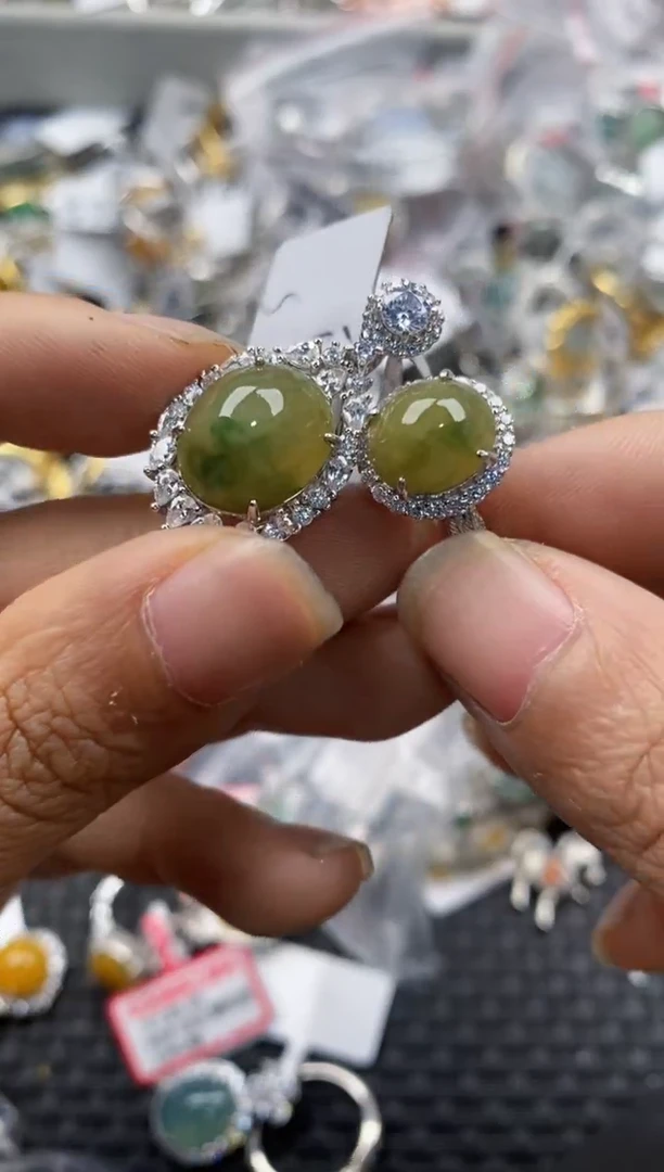 银S925镶嵌戒指翡翠555----4