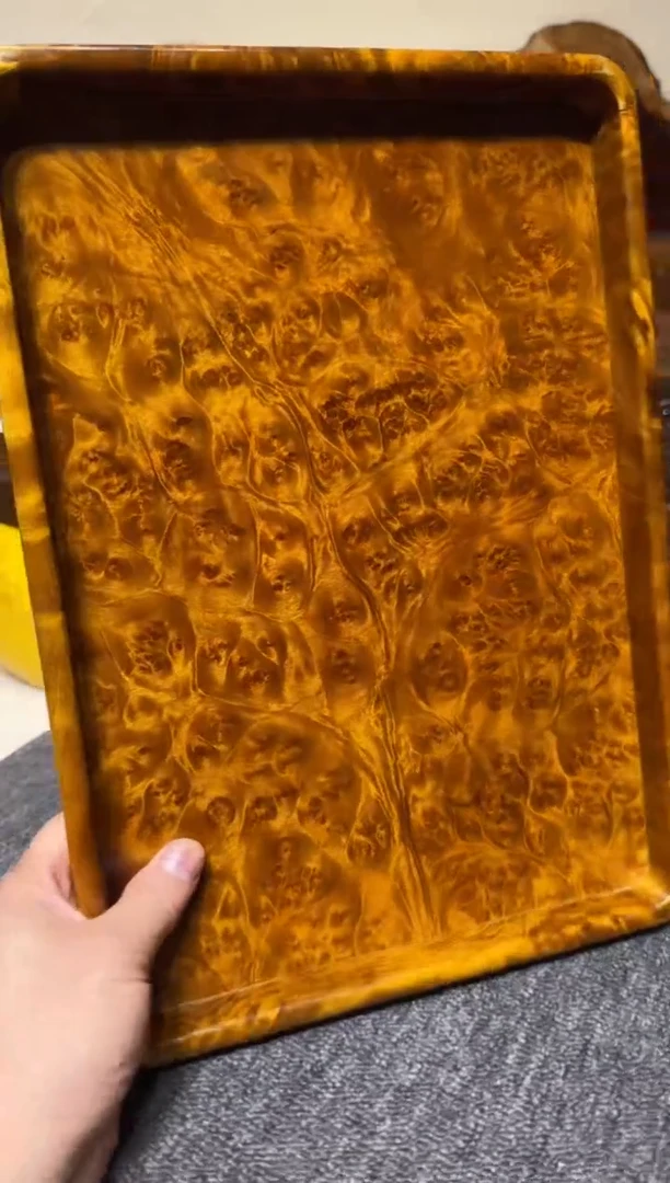 帝王之木：满留疤文承盘 长35.5宽25.3高3cm