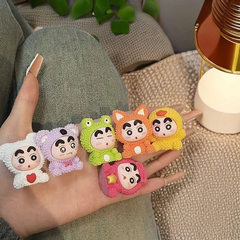 （九宫格+许愿+对对碰）卡通小新树脂摆件动物公仔装饰桌面小摆件