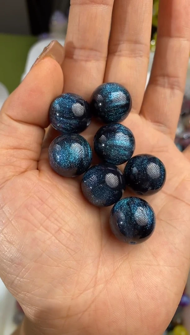 玻璃2651卡16珠子10个星空黑色