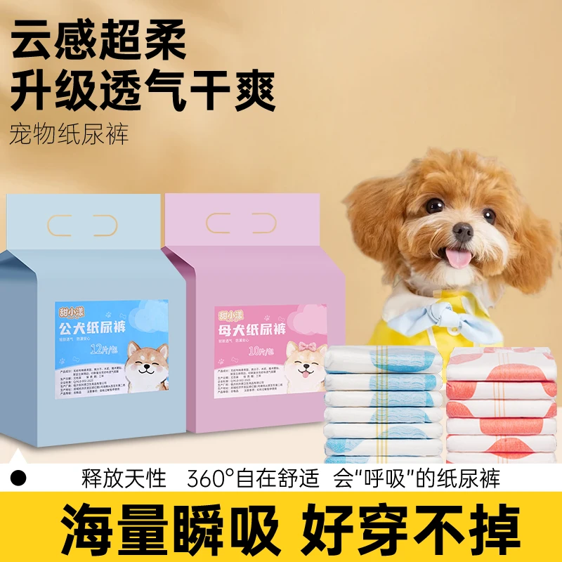 宠物狗狗纸尿裤透气干爽小狗专用生理裤尿不湿轻薄不侧漏大包装