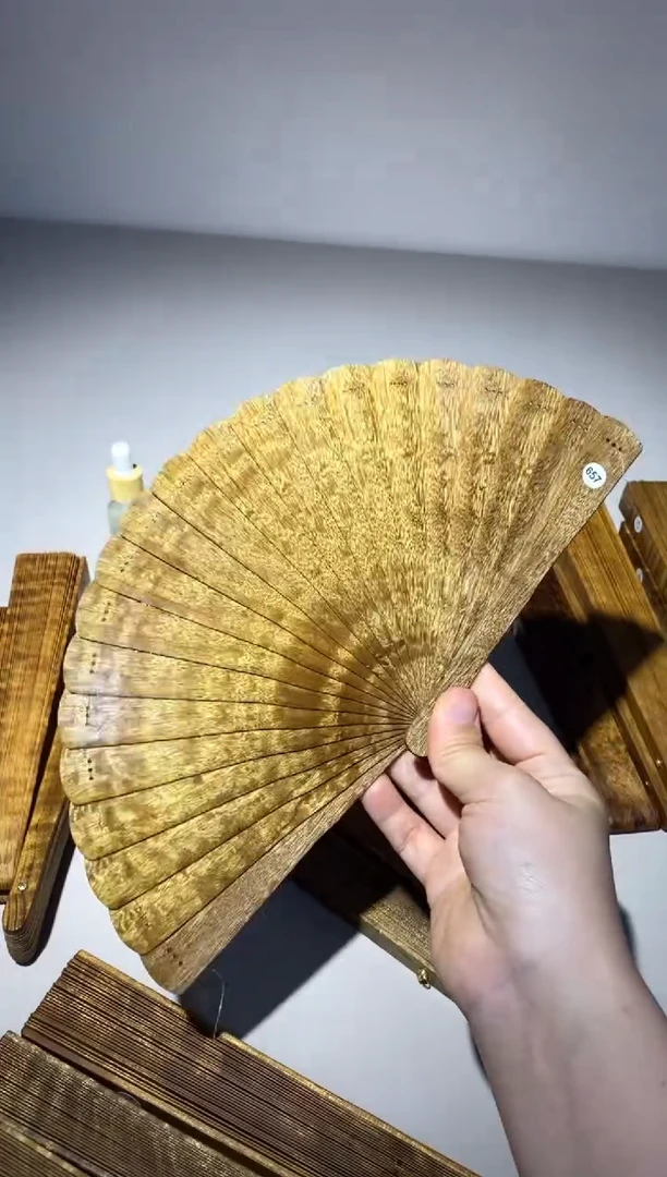 金丝楠16cm金丝楠木小叶桢楠扇657